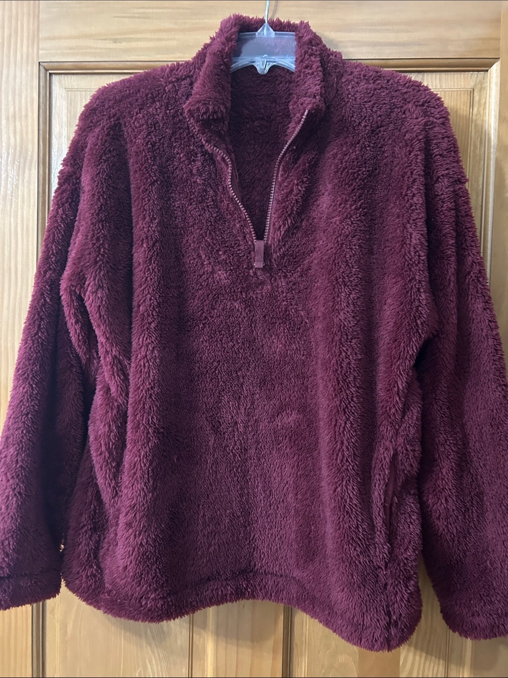 Lands' End Men's Plush Half-Zip Sweater - Deep Burgundy